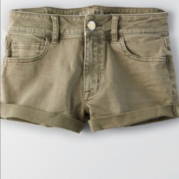 American Eagle Green High Rise Shorts - Picture 4 of 6